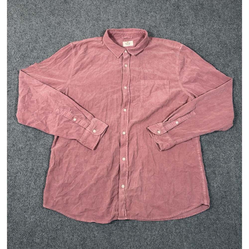 Marine Layer Men Corduroy Button Down Long Sleeve Shirt Size XL Pink